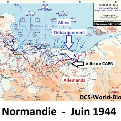 Bataille de Caen - Carte
