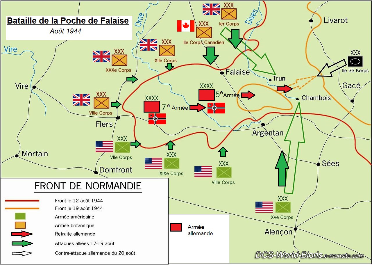 Poche de falaise Carte Bataille 1944